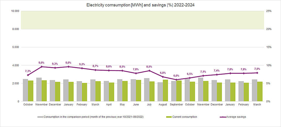 Electricity consumption and savings 2022/23 