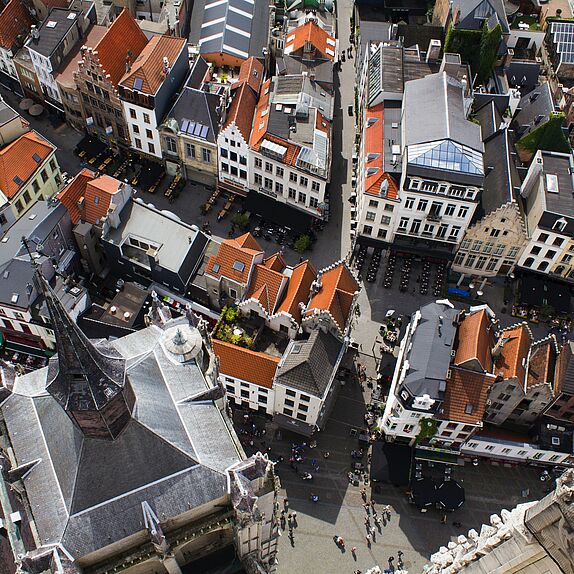 The city of Antwerp photographed from above