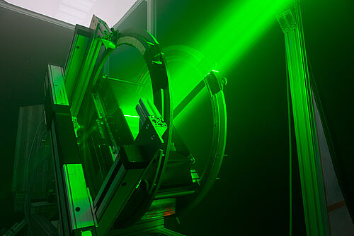 PIV-Messung am Institut für Strömungsmechanik: Particle Image Velocimetry ist eine optische Methode zur Messung von Geschwindigkeitsfeldern.