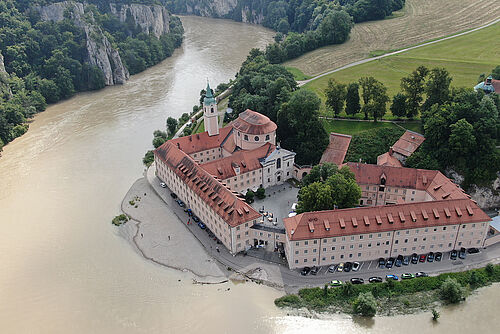 Hochwasser am Kloster Weltenburg 2021 