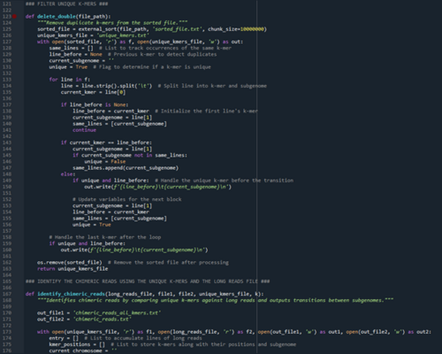 Python code for the identification of homeologous exchange