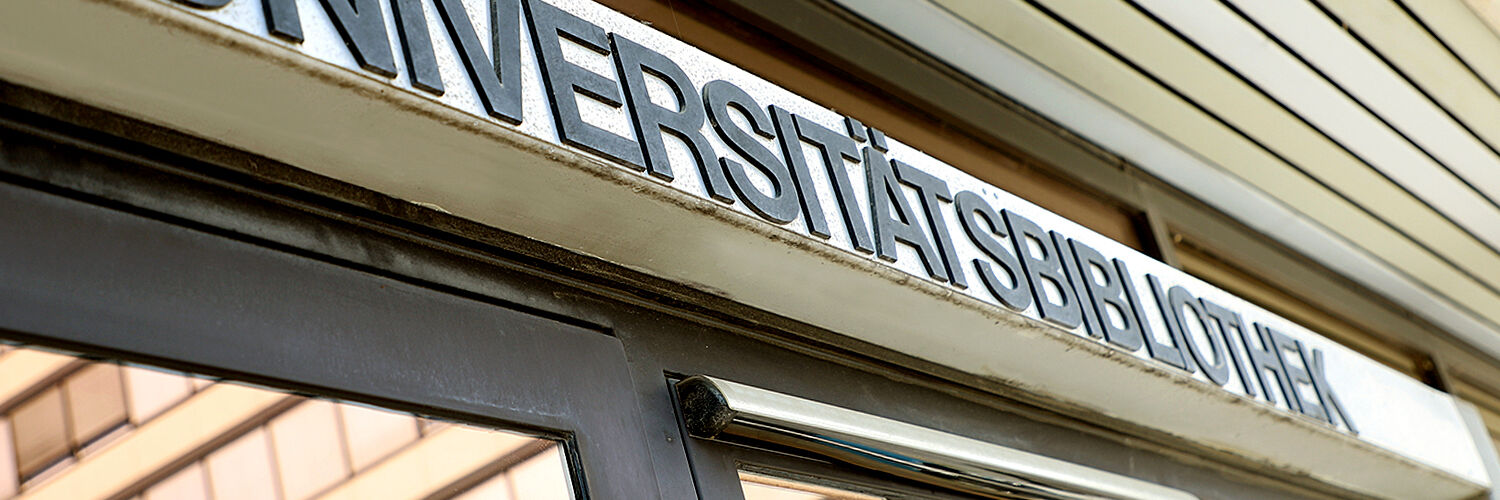 University Library lettering over the main entrance 