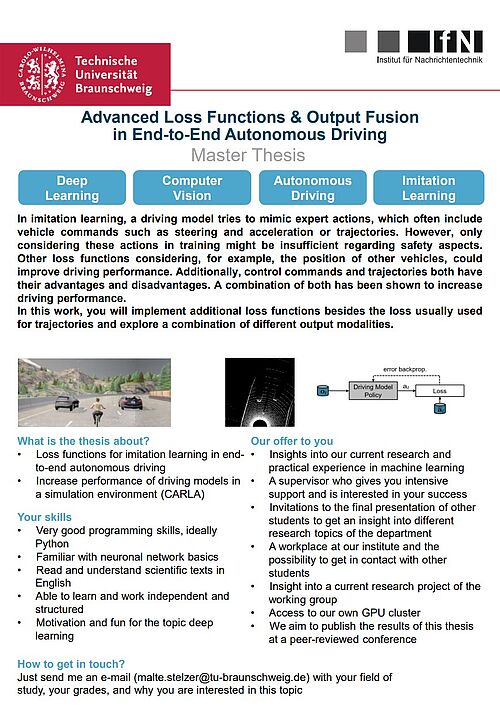 Advanced Loss Functions & Output Fusion  in End-to-End Autonomous Driving