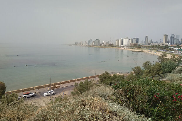 View from Tel Aviv Yafo to the beach of Tel Aviv.