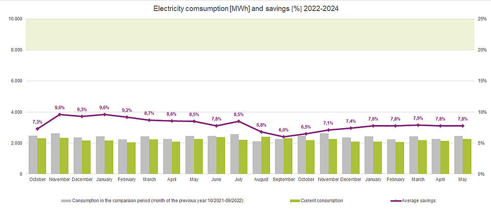 Electricity consumption and savings 2022/23 