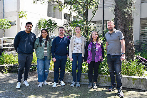 Gruppenfoto der Arbeitsgruppen aus Braunschweig und Mexiko (vl.n.r.): Cristian Vaquero Bautista, Diana Rojas Castillo, Ferdinand Plaschke, Kristin Pump, Xóchitl Blanco Cano und Primož Kajdič