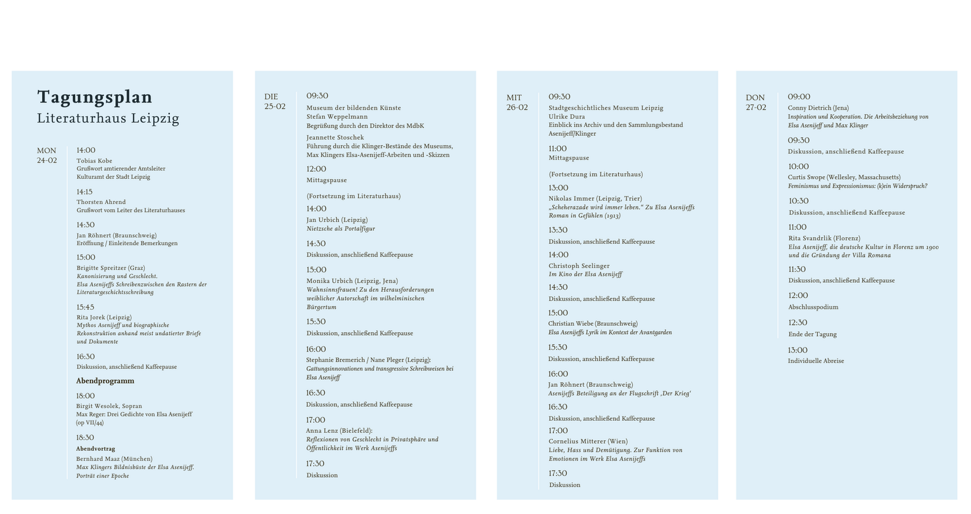 Literaturwissenschaftliche Tagung vom 24. bis 27.02.2025