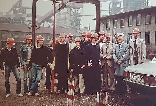 Gruppenbild der Exkursion Hydromechanik, Studiengang Bauingenieurwesen, Jahrgang 1974