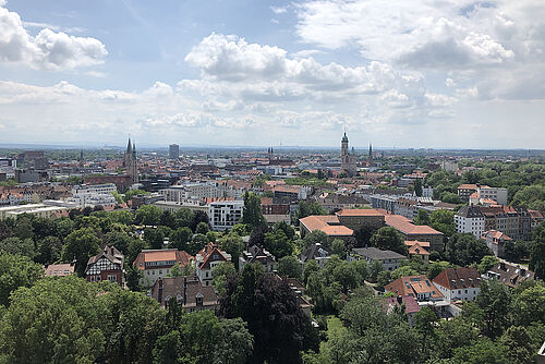 Blick über die Stadt Braunschweig.