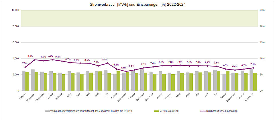 Stromverbrauch und Einsparungen 2022/23