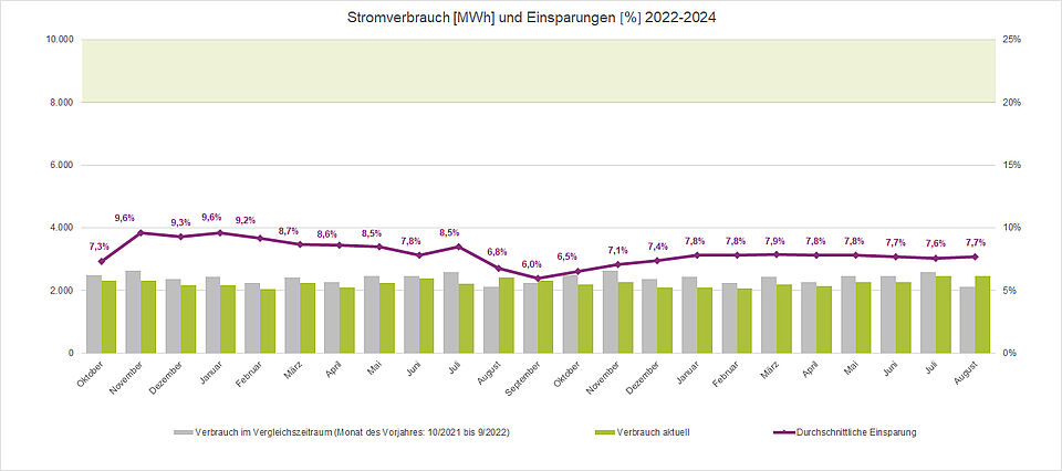 Stromverbrauch und Einsparungen 2022/23