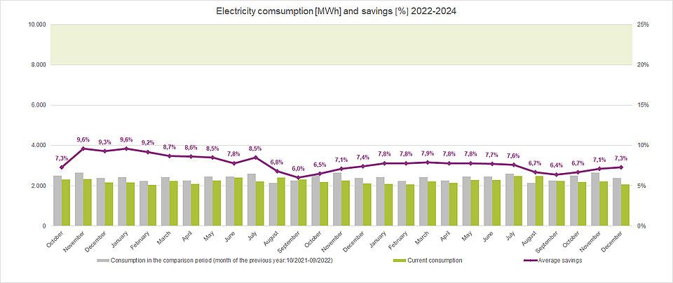 Electricity consumption and savings 2022/23 